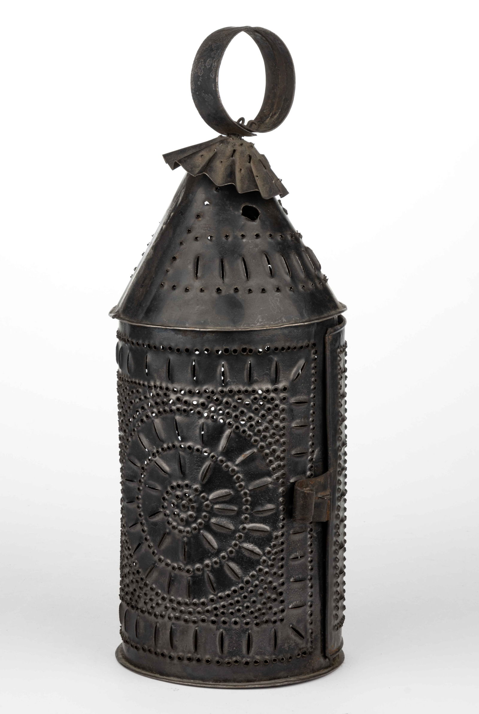 PIERCED AND PUNCHED SHEET-IRON / TIN CANDLE LANTERN (1 of 3)