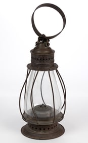 BRASS AND SHEET-IRON PIERCED AND PUNCHED WHALE OIL LANTERN