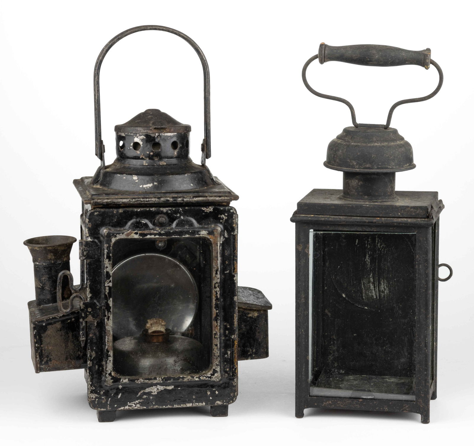 ASSORTED SHEET-IRON LANTERNS, LOT OF TWO (1 of 2)
