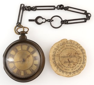 THOMAS HARRISON, DANVILLE, KENTUCKY RETAILED, D. EDMONDS, ENGLISH GEORGIAN BRASS PAIR CASED KEY-WIND