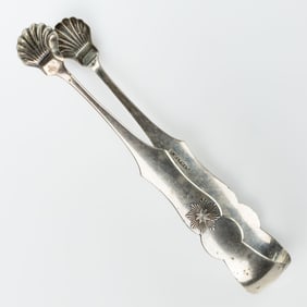 A. MATHEY, LOUISVILLE, KENTUCKY ATTRIBUTED COIN SILVER SUGAR TONGS