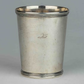 W.R. EVANS, CINCINNATI, OHIO OR COVINGTON, KENTUCKY COIN SILVER JULEP CUP / BEAKER