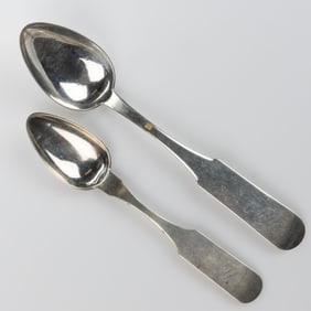 ASA BLANCHARD, LEXINGTON, KENTUCKY COIN SILVER SPOONS, LOT OF TWO