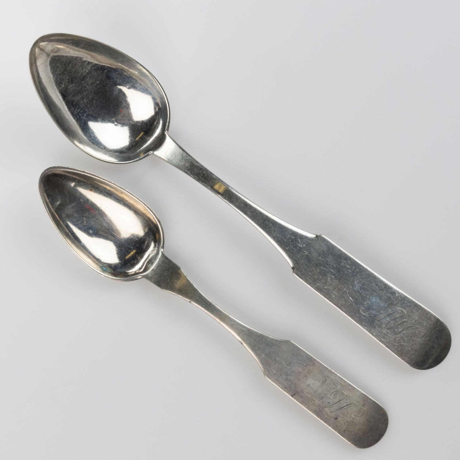 ASA BLANCHARD, LEXINGTON, KENTUCKY COIN SILVER SPOONS, LOT OF TWO (1 of 2)