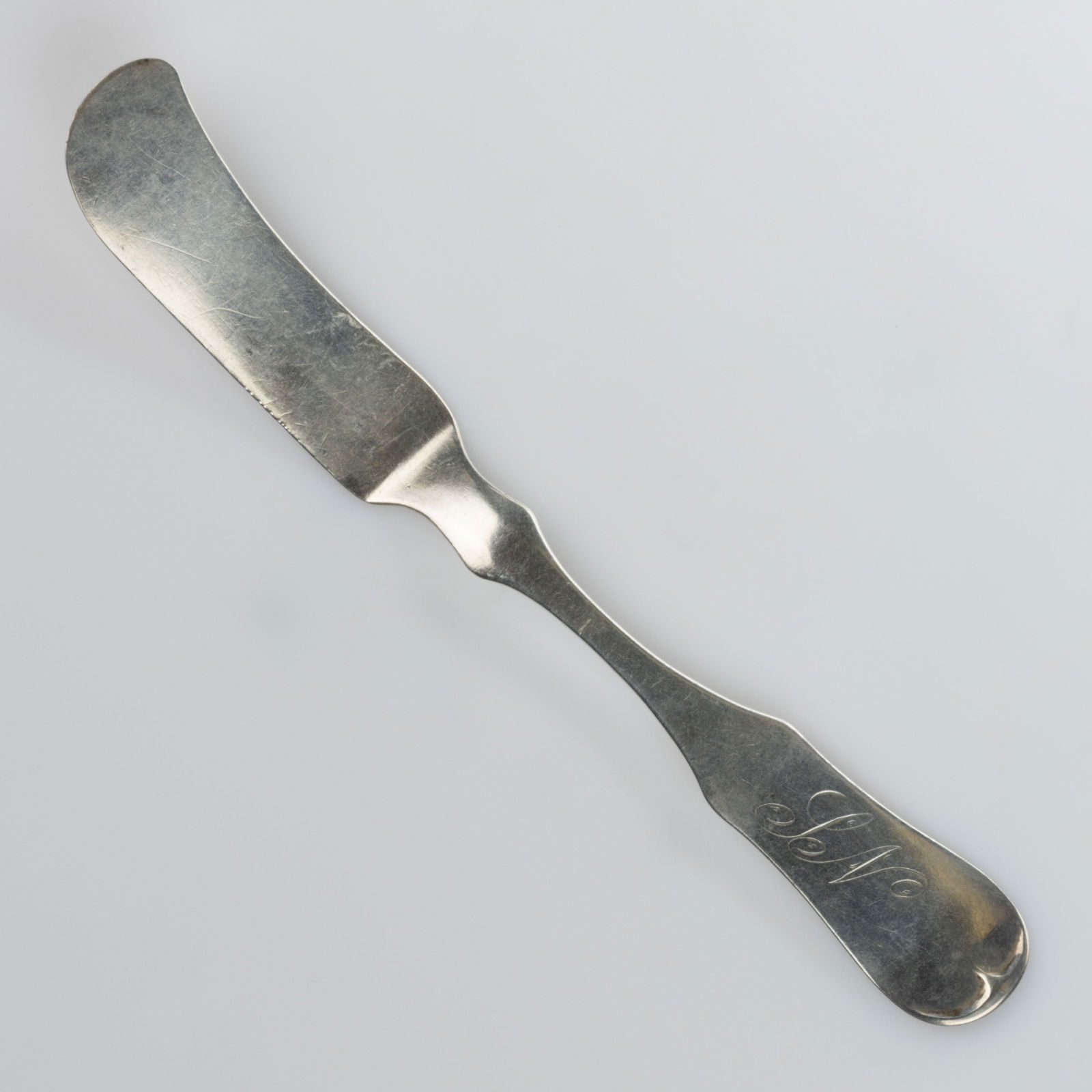 T.J. SHEPARD, SR., GEORGETOWN, KENTUCKY COIN SILVER BUTTER KNIFE / SPREADER (1 of 2)