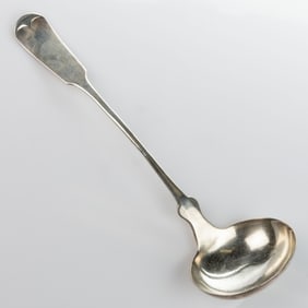 J. DOLFINGER & CO., LOUISVILLE, KENTUCKY COIN SILVER PUNCH / SOUP LADLE