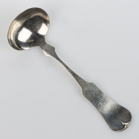 WILLIAM STEELE, HENDERSON, KENTUCKY COIN SILVER CREAM LADLE