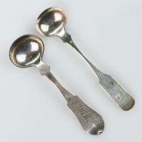 LOUISVILLE, KENTUCKY COIN SILVER SALT SPOONS, LOT OF TWO