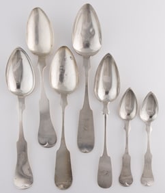 KENTUCKY AND OTHER STERLING AND COIN SILVER SPOONS, LOT OF SEVEN