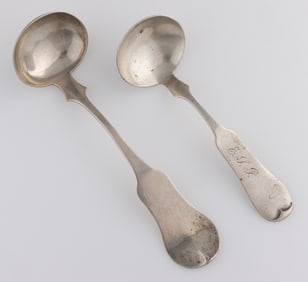 LEXINGTON, KENTUCKY COIN SILVER AND OTHER STERLING CREAM LADLES, LOT OF TWO