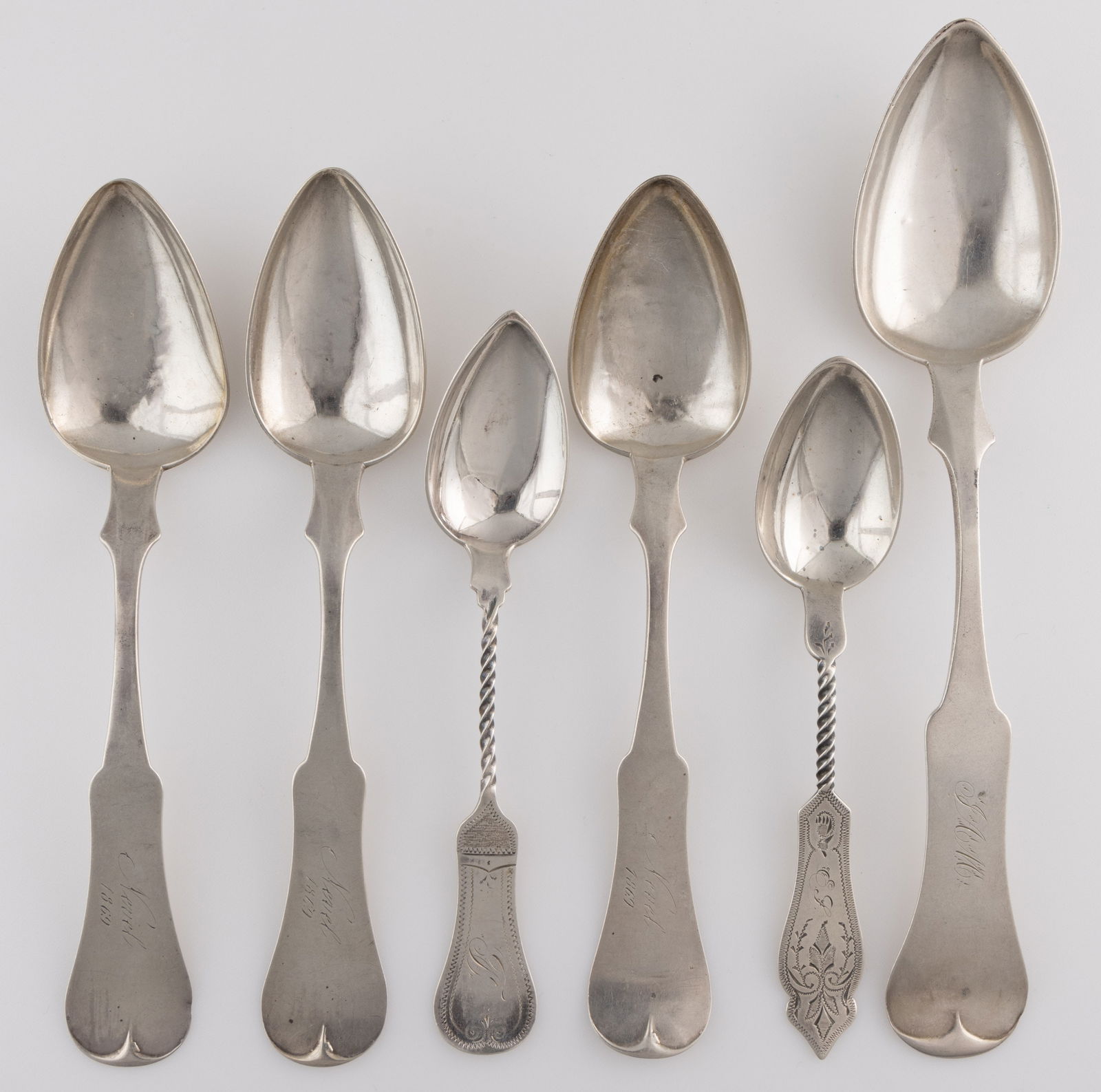 COVINGTON, KENTUCKY COIN SILVER SPOONS, LOT OF SIX (1 of 2)