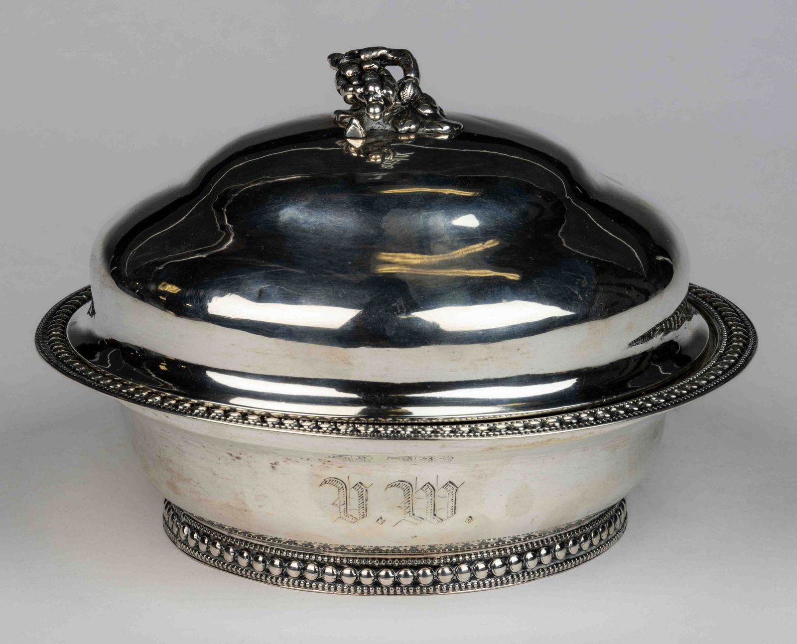 NEW YORK CITY, NEW YORK COIN SILVER COVERED BUTTER DISH (1 of 3)