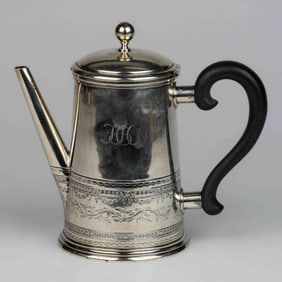 BOSTON, MASSACHUSETTS COIN SILVER DEMITASSE / INDIVIDUAL COFFEE POT
