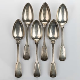 NEW YORK CITY, NEW YORK COIN SILVER TABLESPOONS, SET OF SIX