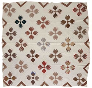 FREDERICK CO., SHENANDOAH VALLEY OF VIRGINIA "BEAR'S PAW" PIECED QUILT