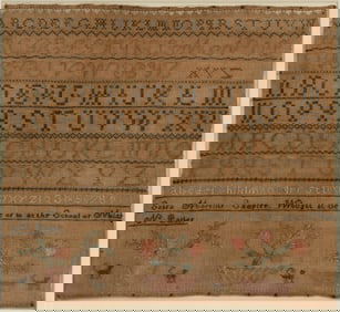 NEW HAMPSHIRE ATTRIBUTED NEEDLEWORK SAMPLER