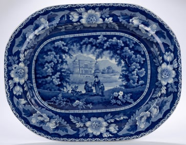 STAFFORDSHIRE TRANSFER-PRINTED INDIA MOTIF CERAMIC PLATTER