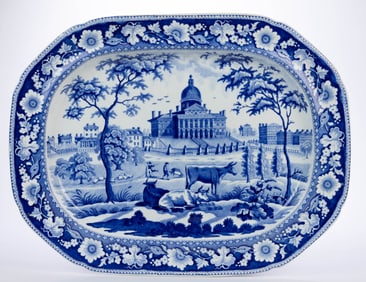 STAFFORDSHIRE TRANSFER-PRINTED AMERICAN VIEW CERAMIC PLATTER
