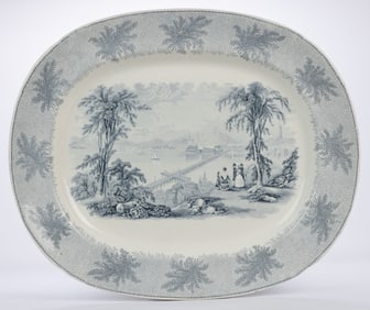 STAFFORDSHIRE TRANSFER-PRINTED AMERICAN VIEW CERAMIC PLATTER