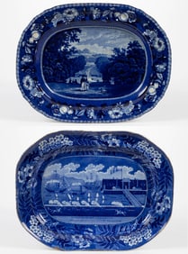 STAFFORDSHIRE TRANSFER-PRINTED AMERICAN / NEW YORK HISTORICAL PLATTER