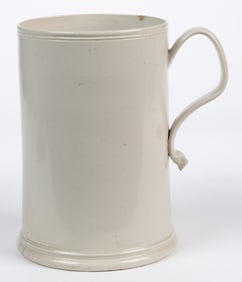 ENGLISH WHITE SALT-GLAZED STONEWARE LARGE MUG / TANKARD