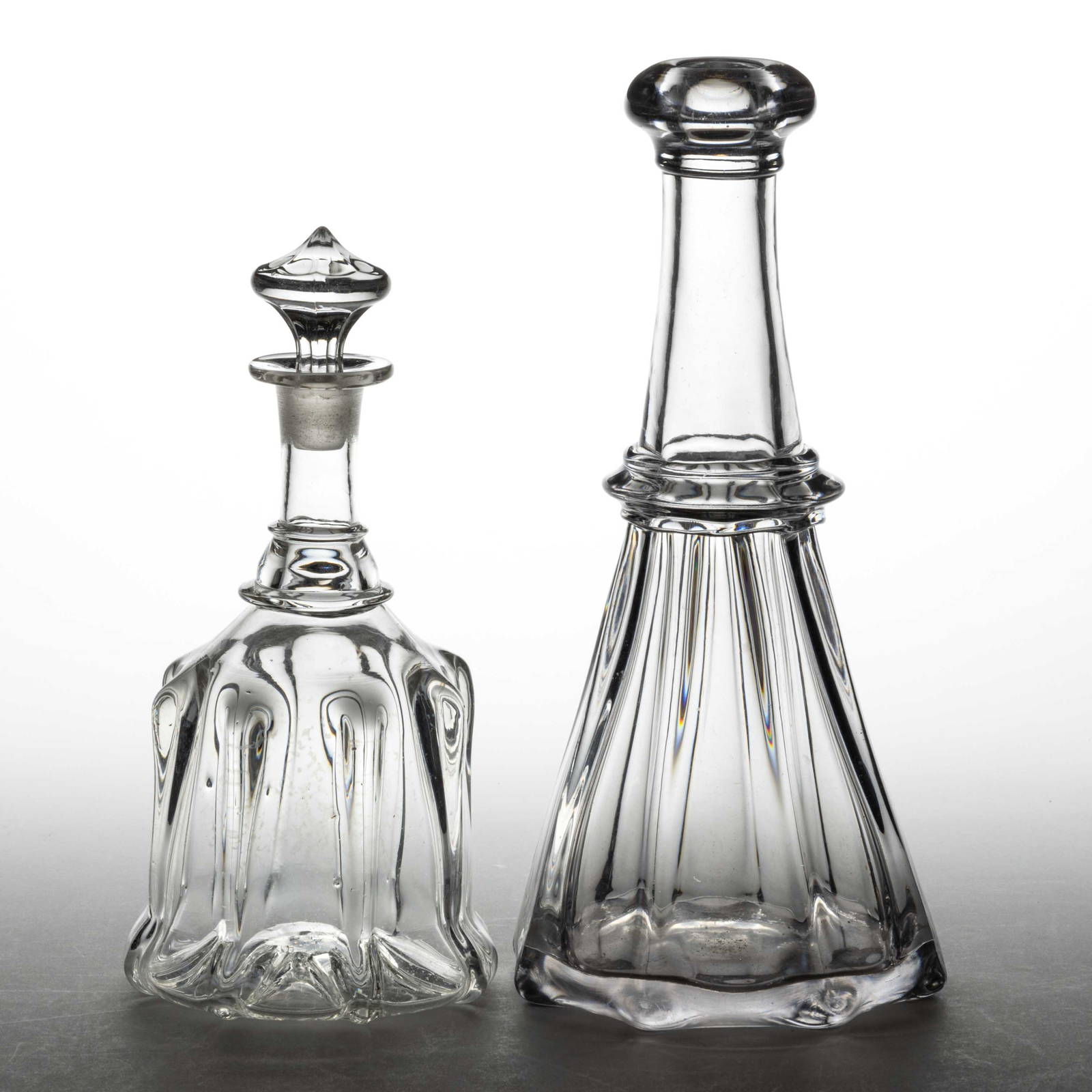 Pillarmolded Glass Decanters, Lot Of Two Auction