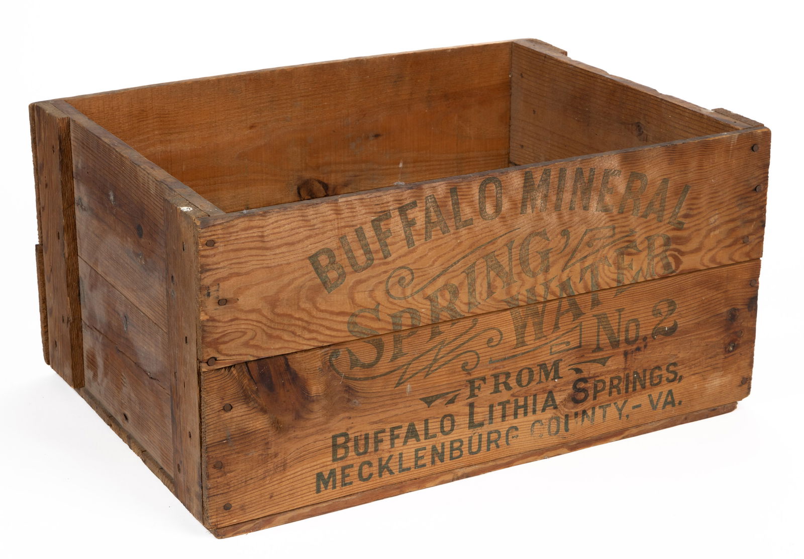 BUFFALO LITHIA SPRINGS, VIRGINIA WOODEN ADVERTISING MINERAL WATER BOTTLE CRATE (1 of 2)
