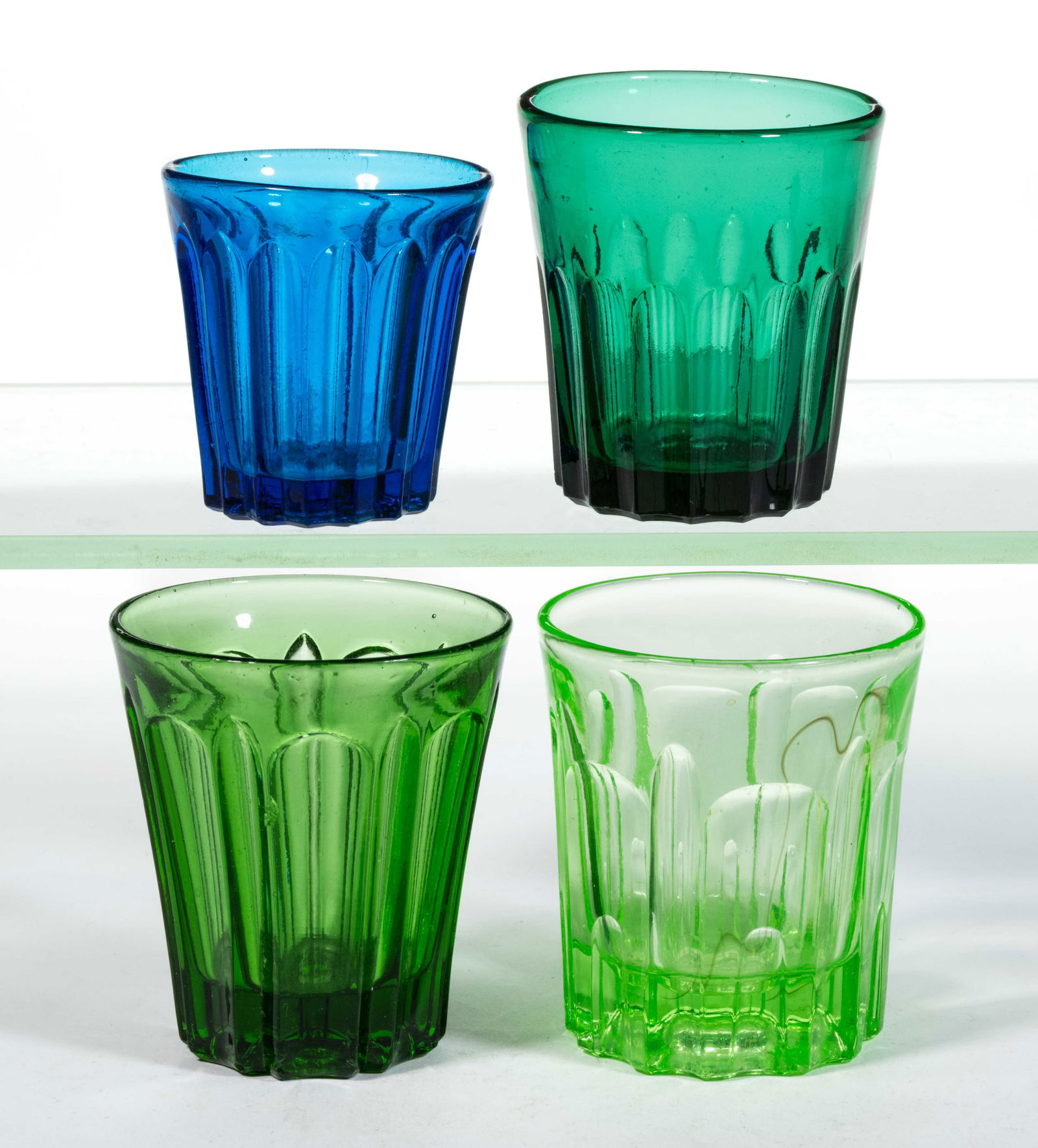 PRESSED GLASS TASTERS / TUMBLERS, LOT OF FOUR (1 of 1)