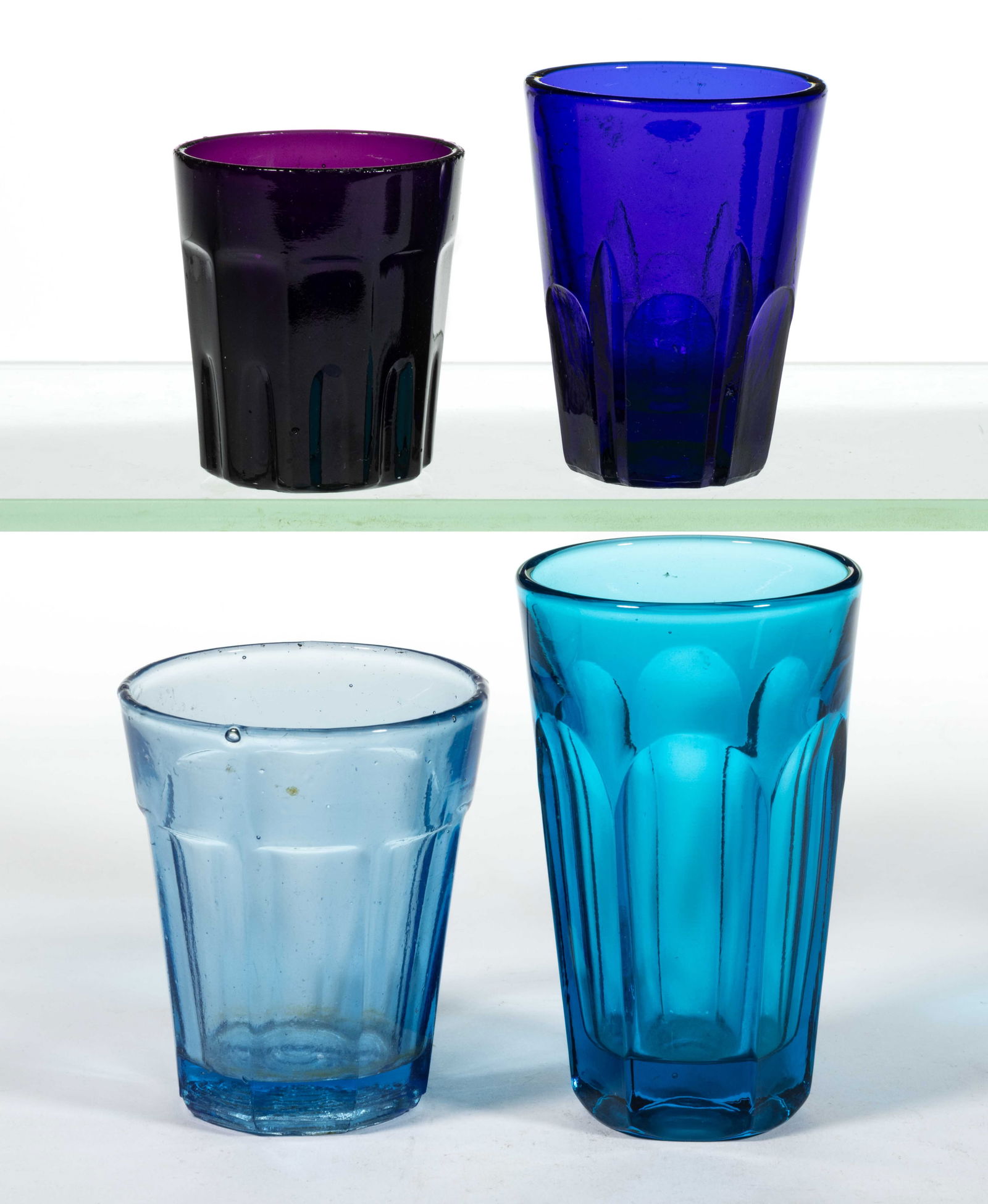 ASSORTED PRESSED GLASS TASTERS / TUMBLERS, LOT OF FOUR (1 of 1)