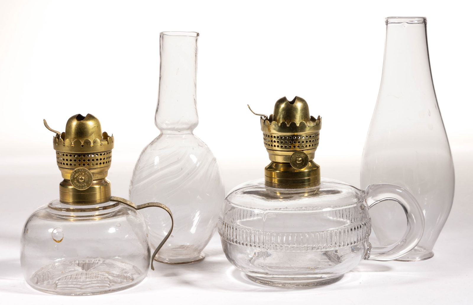 E. F. JONES NO. 0 LIP BURNER AND CHIMNEY SETUPS, LOT OF TWO (1 of 1)