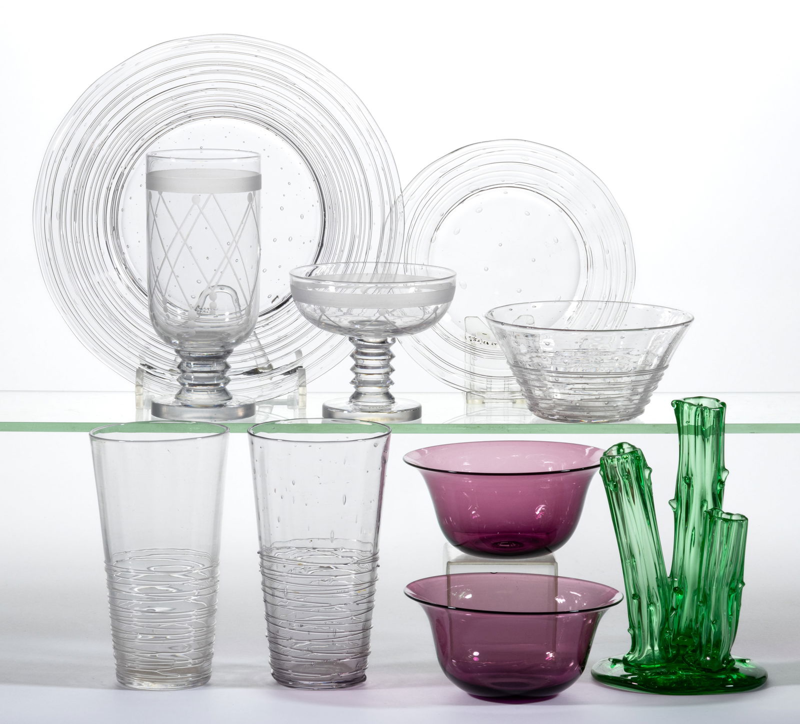 ASSORTED STEUBEN ART GLASS ARTICLES, LOT OF TEN (1 of 1)