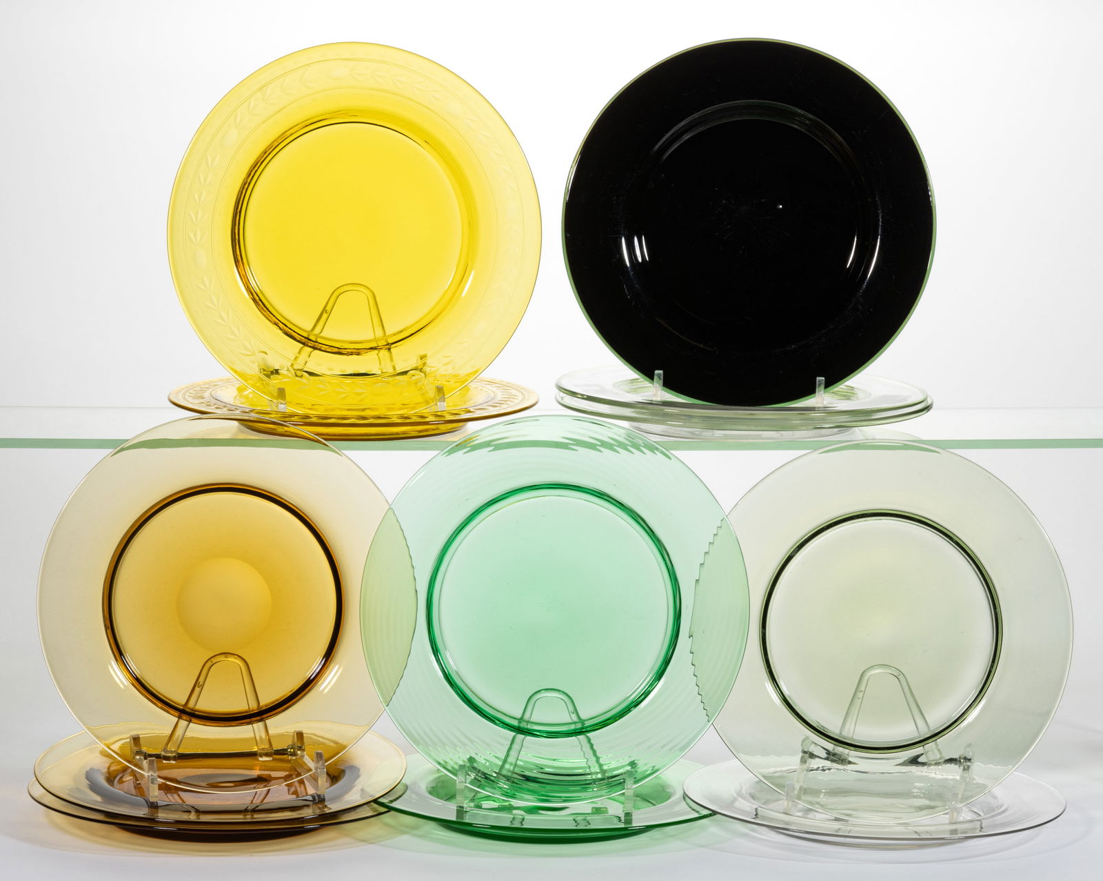 STEUBEN ART GLASS PLATES, LOT OF 12 (1 of 1)