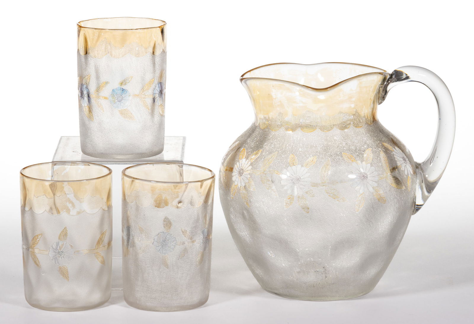 POMONA - SECOND PATENT ETCHING NEAR MATCHING FOUR-PIECE WATER SET (1 of 1)