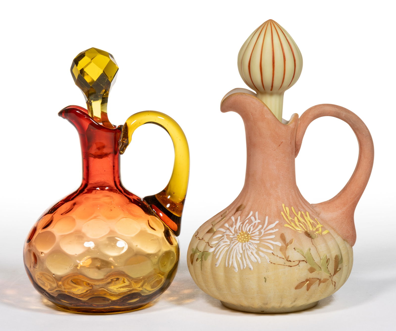 ASSORTED VICTORIAN ART GLASS CRUETS, LOT OF TWO (1 of 1)