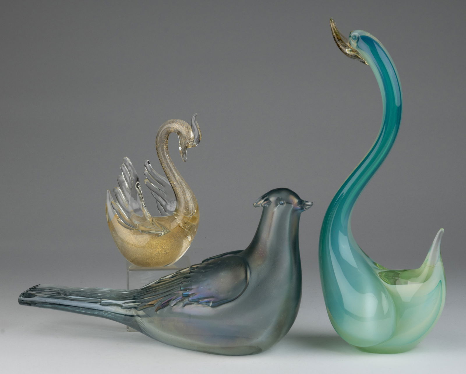 MURANO GLASS FIGURAL BIRDS, LOT OF THREE (1 of 1)