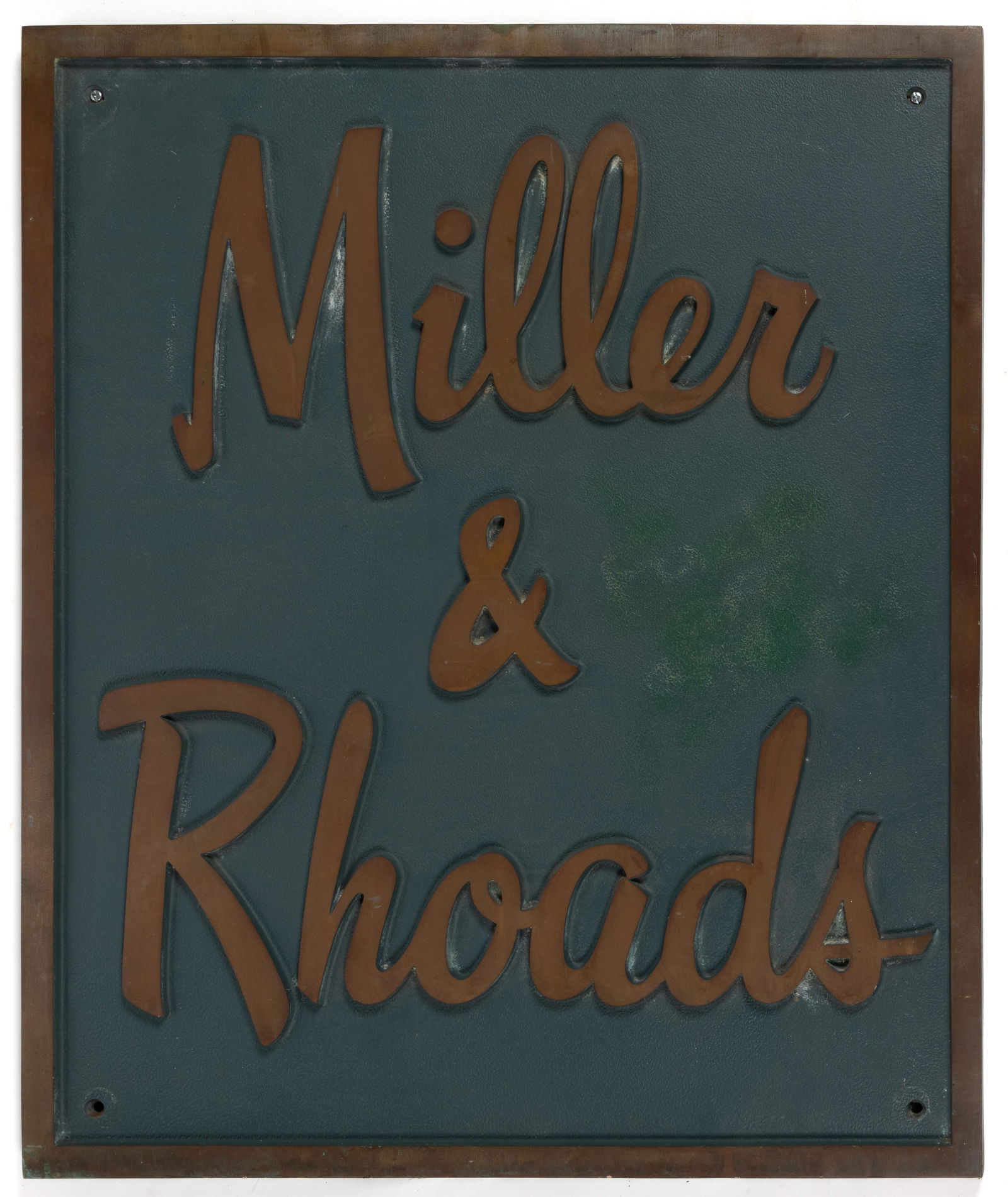 BRONZE MILLER AND RHOADS DEPARTMENT STORE SIGN (1 of 2)
