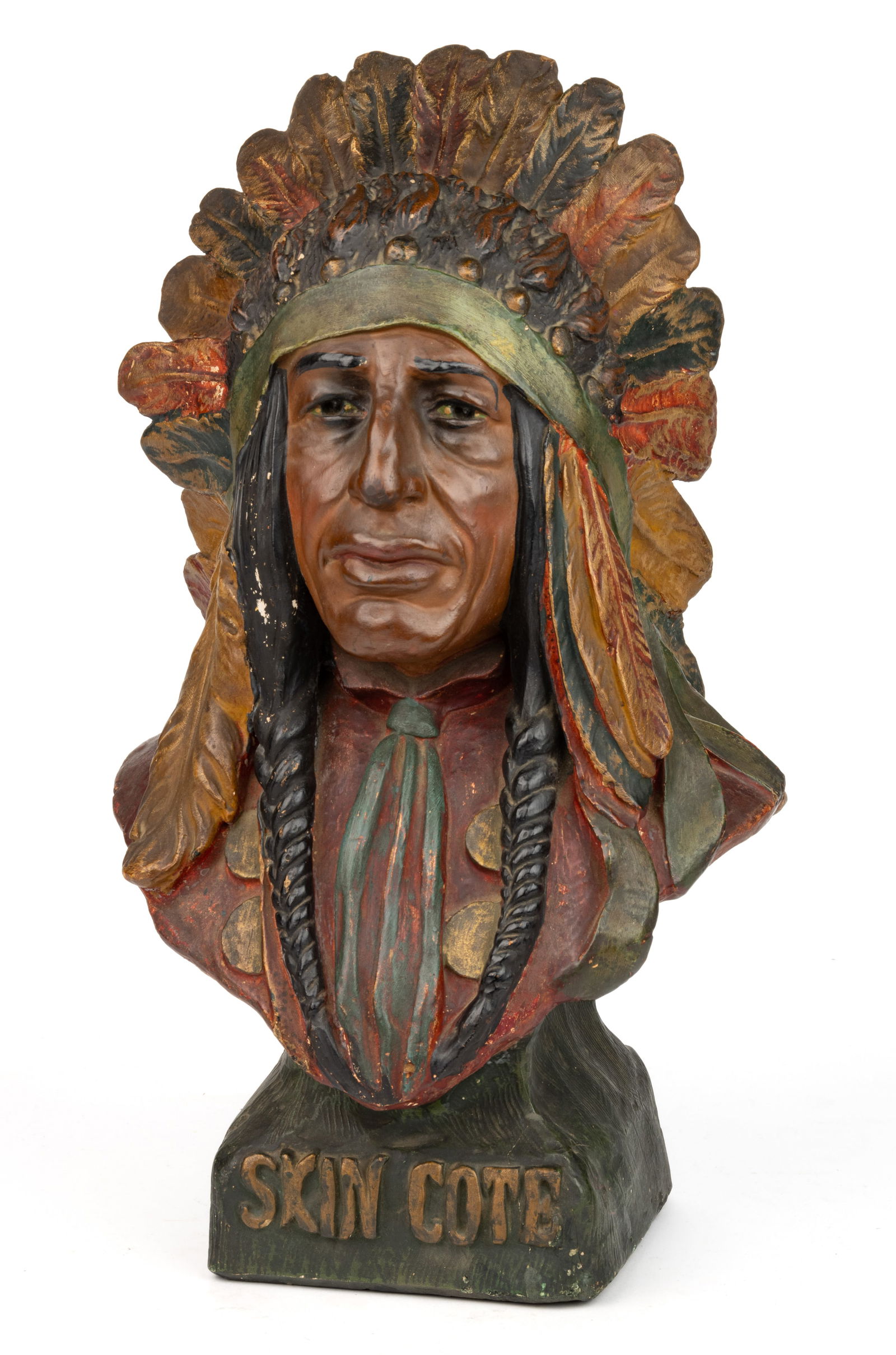 CHALKWARE NATIVE AMERICAN STORE COUNTER-TOP ADVERTISING BUST (1 of 3)