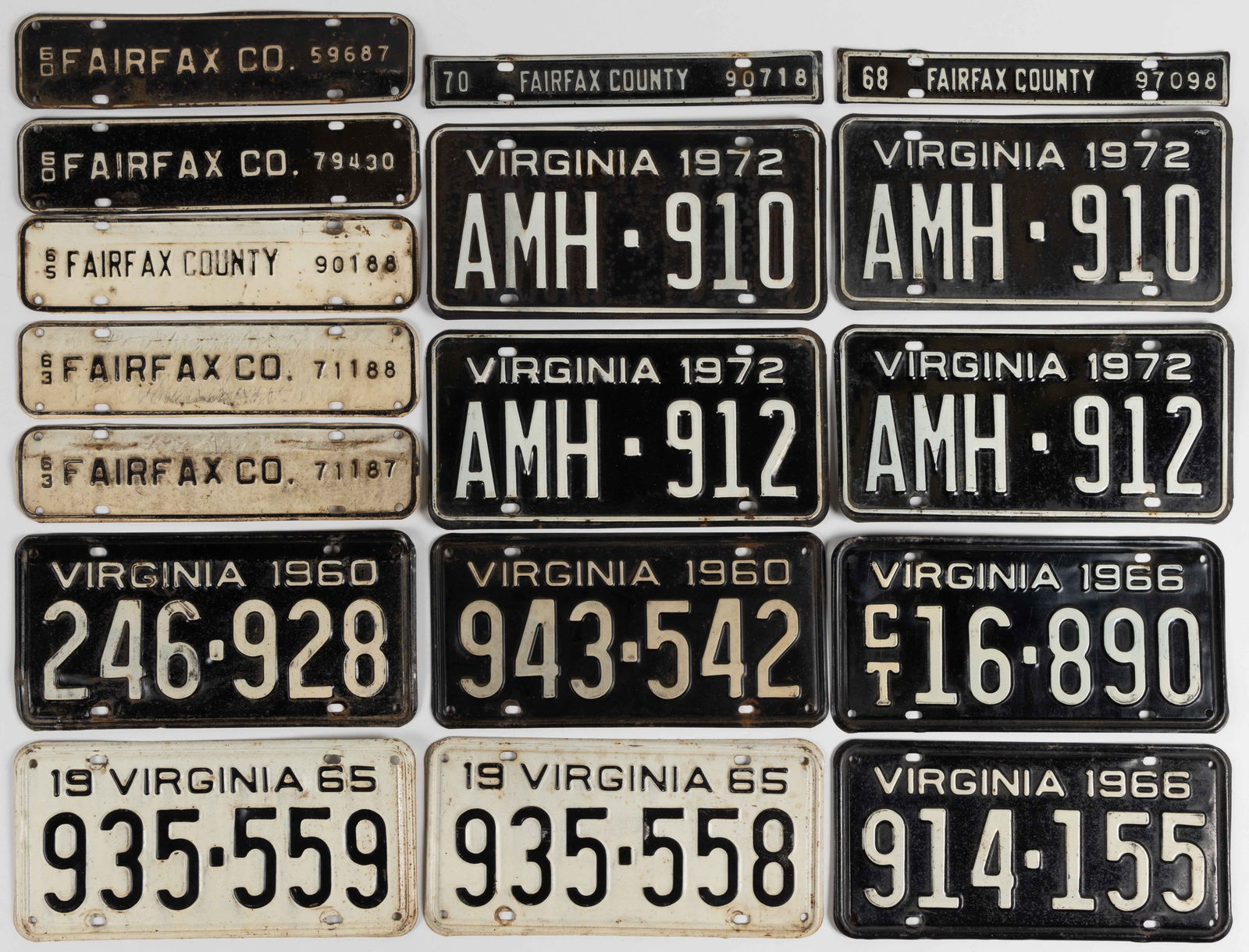 ASSORTED VIRGINIA LICENSE PLATES, LOT OF 16 (1 of 1)