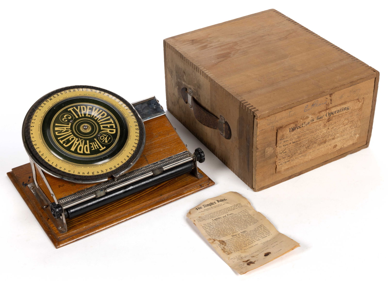 THE SIMPLEX TYPEWRITER CO. PRACTICAL NO. 3 FULL SIZE TYPEWRITER (1 of 3)