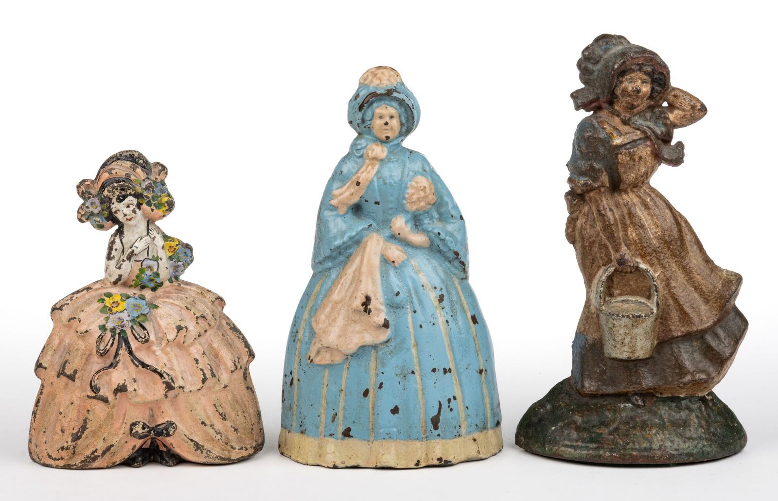 ASSORTED CAST-IRON FIGURAL LADY DOORSTOPS, LOT OF THREE (1 of 2)