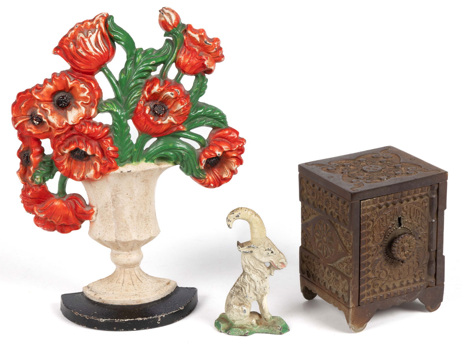 ASSORTED CAST-IRON FIGURAL ARTICLES, LOT OF THREE (1 of 2)