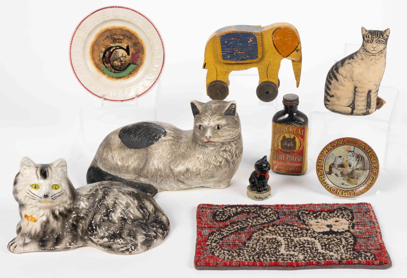 ASSORTED CAT-RELATED ARTICLES, LOT OF EIGHT (1 of 2)