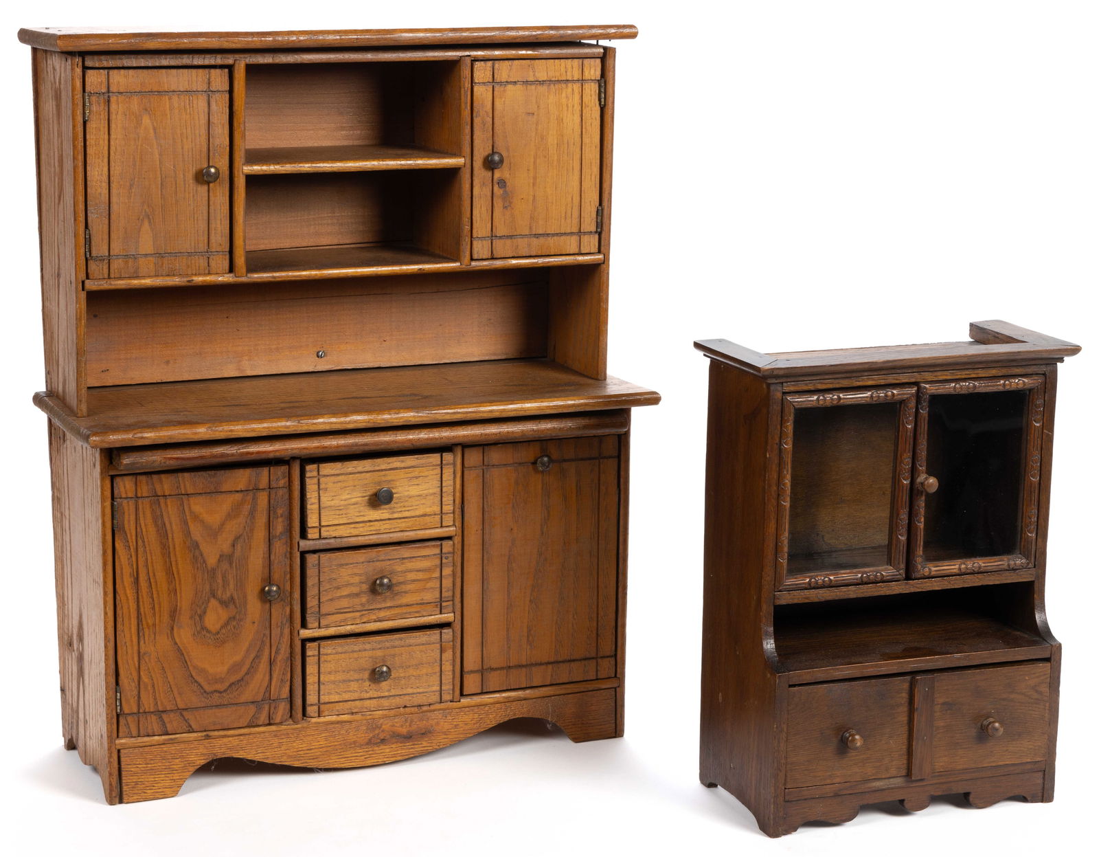 AMERICAN OAK CHILD'S TOY CABINETS, LOT OF TWO (1 of 3)