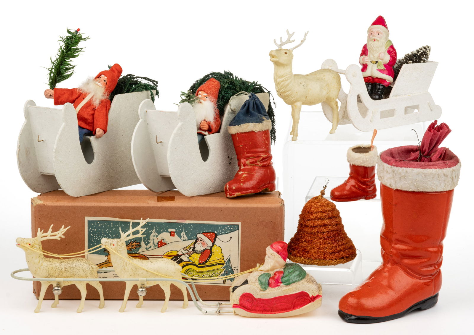 JAPANESE / GERMAN / AMERICAN CELLULOID AND PAPIER-MACHE ARTICLES, LOT OF NINE (1 of 1)