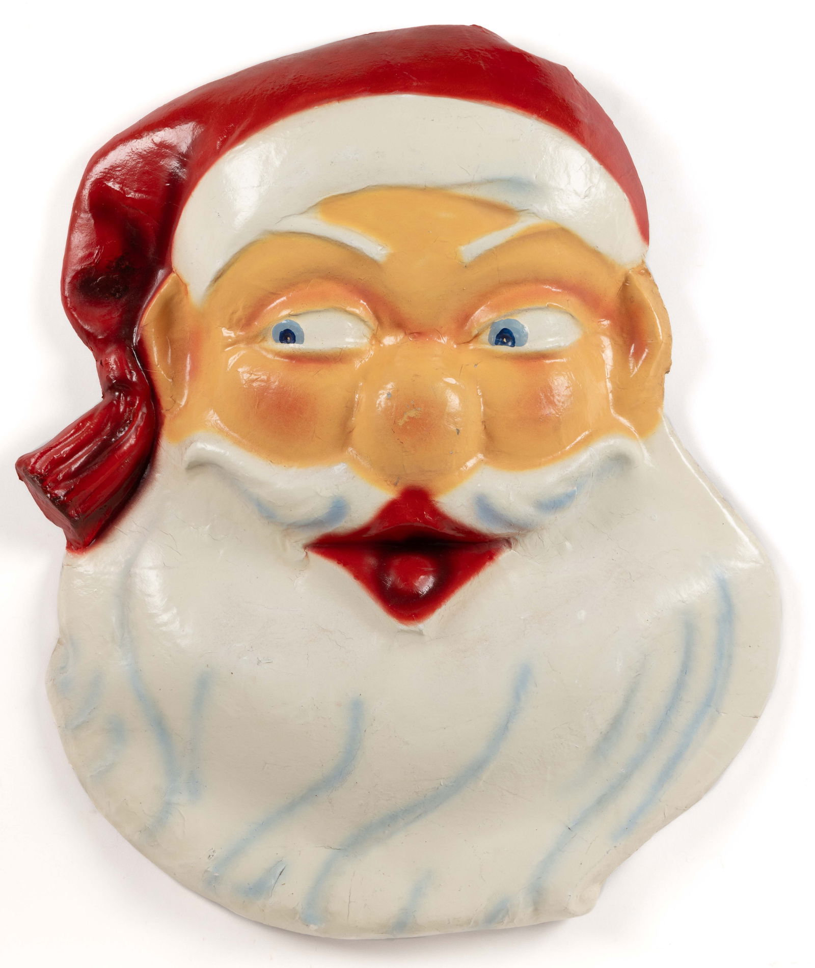 AMERICAN PAPIER-MACHE WALL LARGE HANGING SANTA CLAUS FACE (1 of 2)