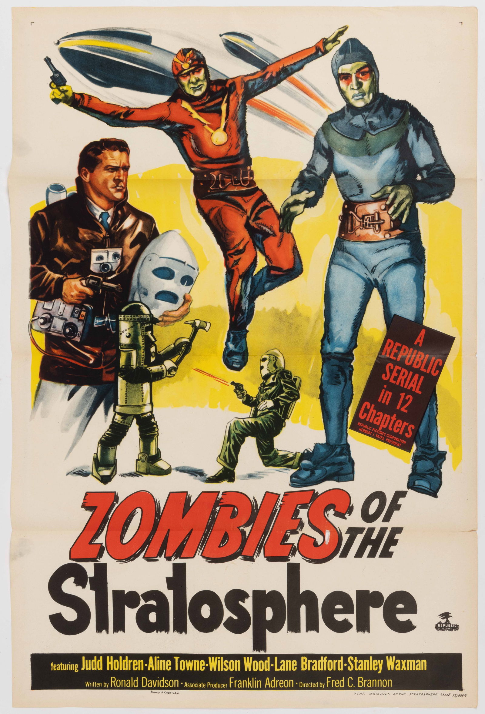 "ZOMBIES OF THE STRATOSPHERE" ORIGINAL ONE-SHEET MOVIE POSTER (1 of 2)