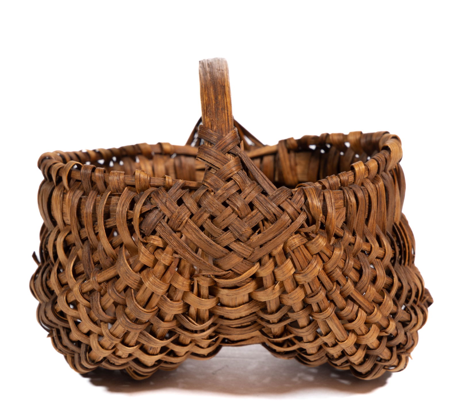 SOUTHERN APPALACHIAN RIB-TYPE WOVEN-SPLINT MINIATURE BASKET (1 of 5)