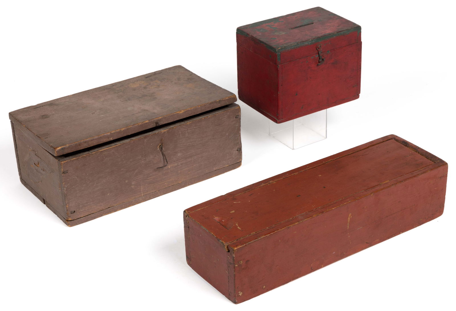 ASSORTED AMERICAN PAINTED BOXES, LOT OF THREE (1 of 3)