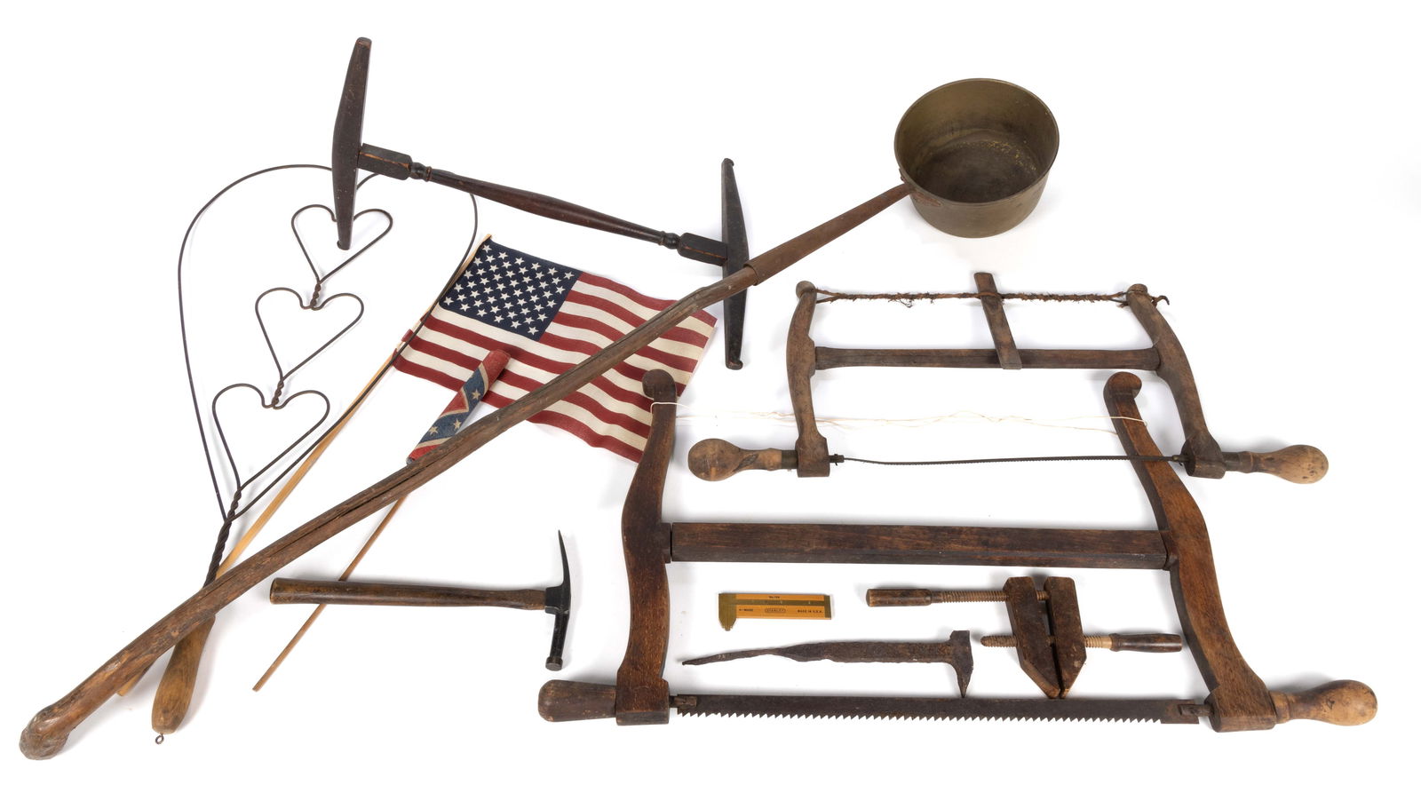 ASSORTED WOODEN TOOLS AND DOMESTIC ACCESSORIES, UNCOUNTED LOT (1 of 1)