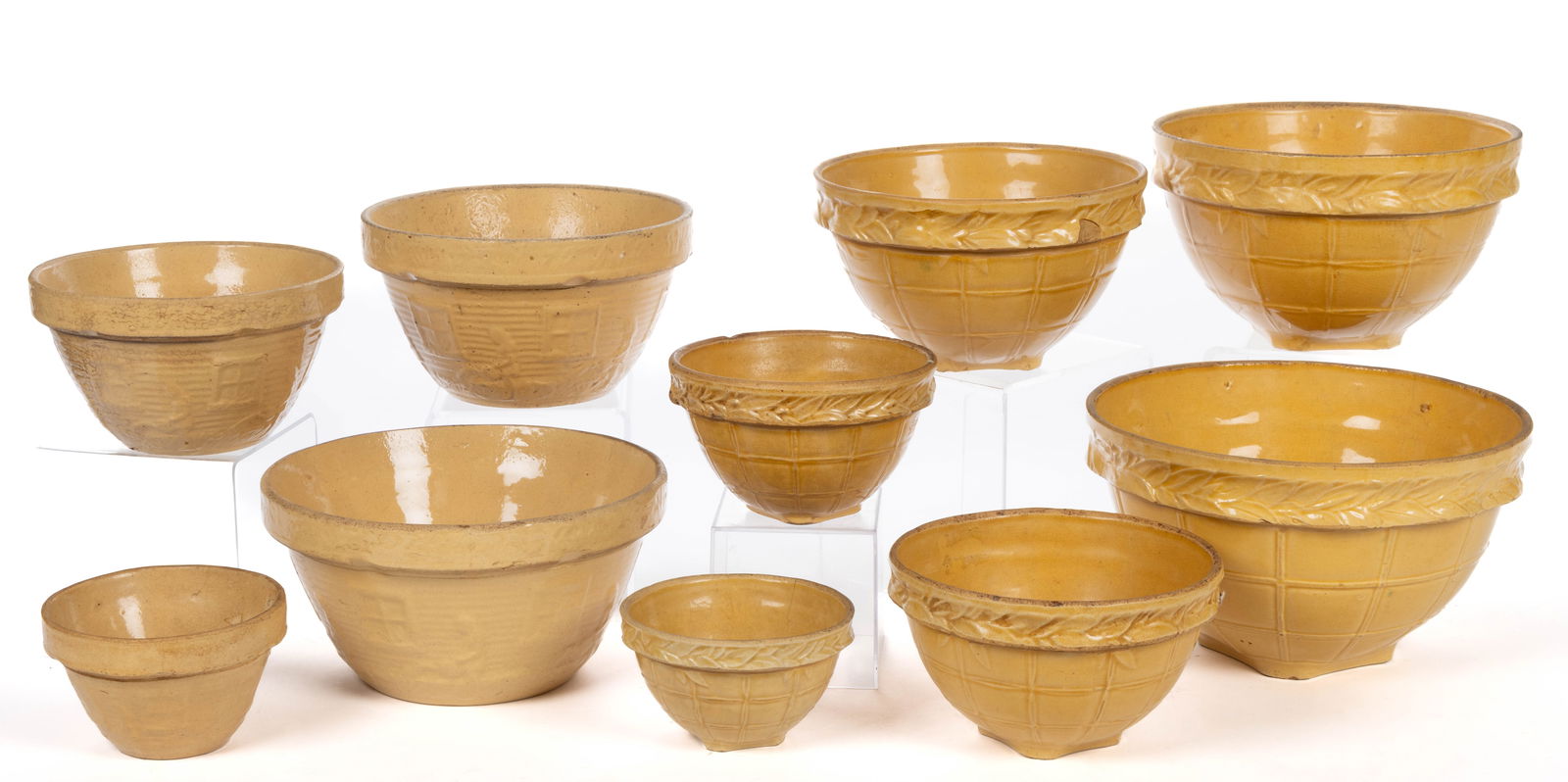 AMERICAN YELLOWWARE GRADUATED BOWL SETS, LOT OF TWO (1 of 1)